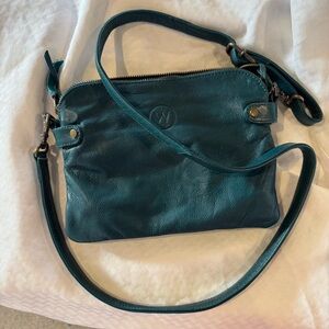 Wanderers Leather Crossbody Purse Green, Teal, Azzura, The Venetian Passport